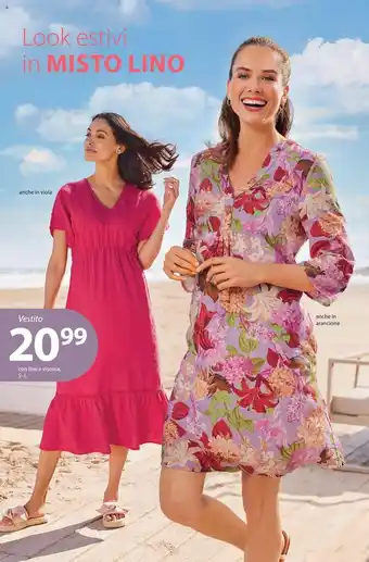 Vestito con lino e viscosa, S-L