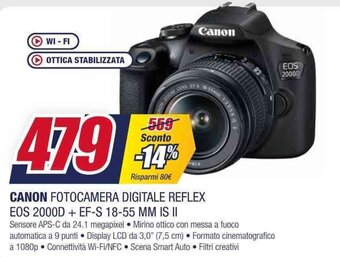 CANON FOTOCAMERA DIGITALE REFLEX EOS 2000D + EF-S 18-55 MM IS II
