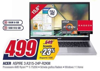 Trony ACER ASPIRE 3 A315-24P-R2KM offerta