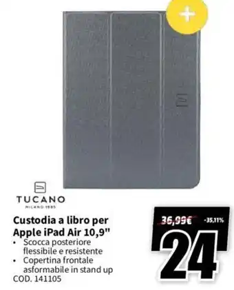 MediaWorld TUCANO Custodia a libro per Apple iPad Air 10,9" offerta