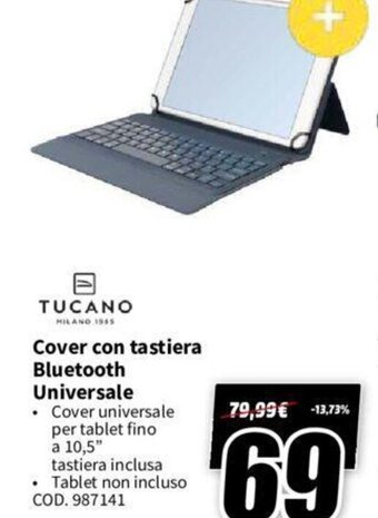 MediaWorld TUCANO Cover con tastiera Bluetooth Universale offerta