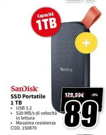 MediaWorld SanDisk USB Portatile 1 TB offerta
