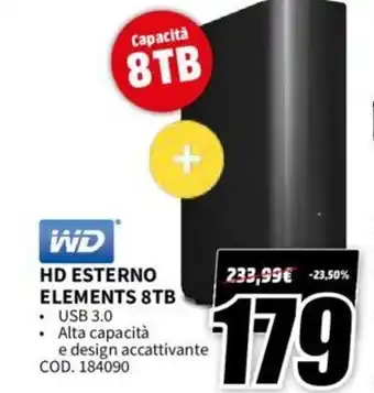 WD HD ESTERNO ELEMENTS 8TB