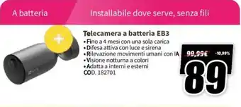 MediaWorld Telecamera a batteria EB3 offerta