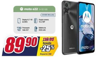 Trony motorola moto e22 offerta