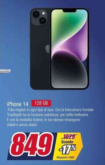 Trony iPhone 14 128 GB offerta