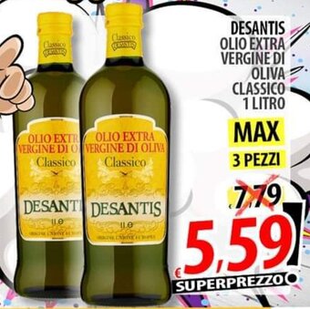 Il Genio Supermercato DESANTIS OLIO EXTRA VERGINE DI OLIVA CLASSICO 1 LITRO offerta