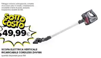 Oasi SCOPA ELETTRICA VERTICALE RICARICABILE CORDLESS ZHV186 offerta