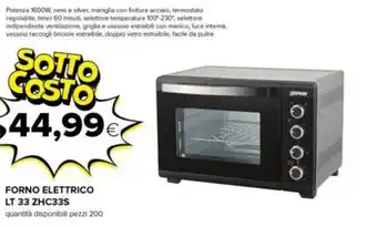 FORNO ELETTRICO LT 33 FORNO ELETTRICO LT 33 ZHC33S