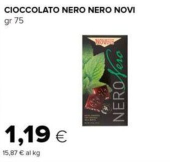 Oasi CIOCCOLATO NERO NERO NOVI gr 75 offerta