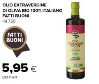 Oasi OLIO EXTRAVERGINE DI OLIVA BIO 100% ITALIANO FATTI BUONI ml 750 offerta