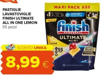 Oasi PASTIGLIE LAVASTOVIGLIE FINISH ULTIMATE ALL IN ONE LEMON 55 pezzi offerta