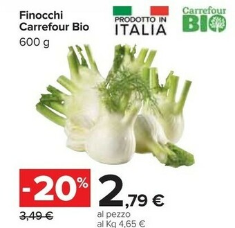 Carrefour Carrefour Bio Finocchi offerta