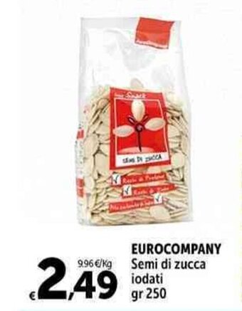 Carrefour Market EUROCOMPANY Semi di zucca iodati gr 250 offerta