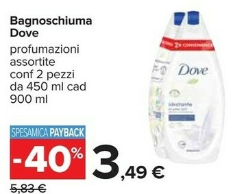 Carrefour Dove Bagnoschiuma offerta