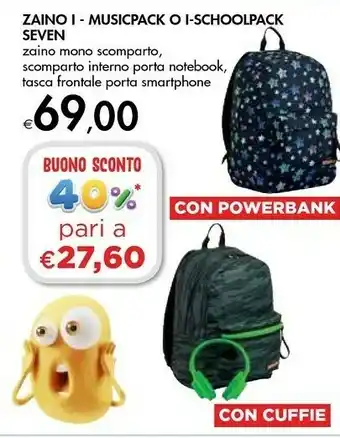 Bennet Seven Zaino I-Musicpacko I-Schoolpack offerta