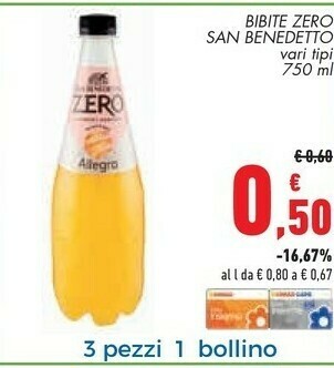 Conad San Benedetto Ginger Zero 750 G(ml) offerta