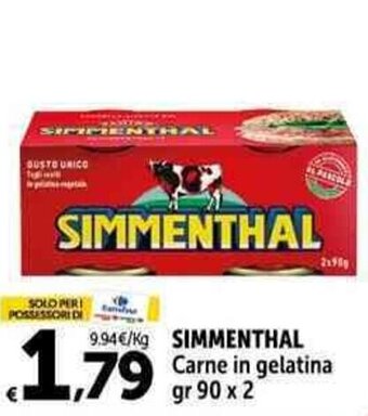 Carrefour Market SIMMENTHAL Carne in gelatina gr 90 x 2 offerta