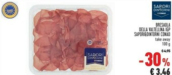 Conad City Conad - Sapori E Dintorni Bresaola Della Valtellina IGP Punta D'Anca 100 G(ml) offerta