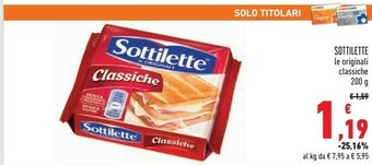Conad City Mondelez - Sottilette Le Originali Classiche 200 G(ml) offerta
