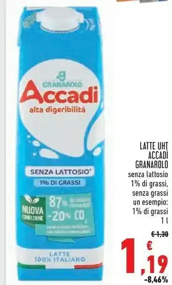 Conad City Granarolo Accadi Senza Lattosio Biologico E Digeribile 1000 G(ml) offerta