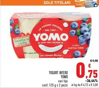 Conad City Yomo Yogurt Intero Mirtilli Neri 125g offerta