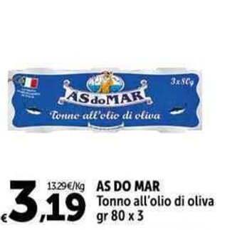Carrefour Market AS do MAR Tonno all'olio di oliva gr 80 x 3 offerta