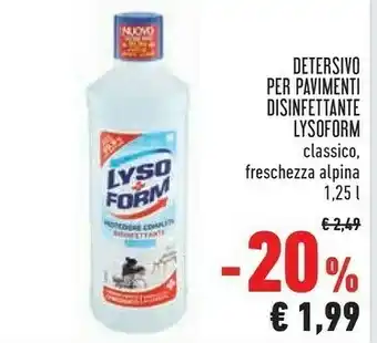 Conad City Lysofrom Per Pavimenti Disinfettante Classico / Freschezza Alpina offerta