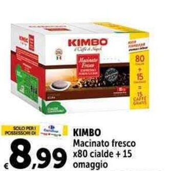 Carrefour Market KIMBO Macinato fresco x80 cialde + 15 omaggio offerta