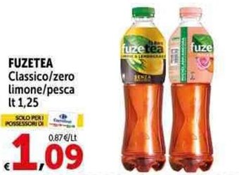 Carrefour Market FUZETEA Classico/zero/limone/pesca It 1,25 offerta