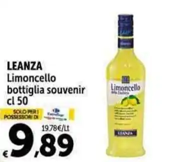 Carrefour Market LEANZA Limoncello bottiglia souvenir cl 50 offerta