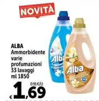 Carrefour Market ALBA Ammorbidente varie profumazioni 33 lavaggi ml 1850 offerta