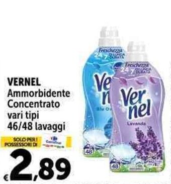 Carrefour Market VERNEL Ammorbidente Concentrato vari tipi 46/48 lavaggi offerta