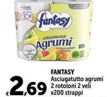 Carrefour Market FANTASY Asciugatutto agrumi 2 rotoloni offerta