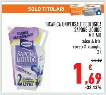 Conad Mil Mil Ricarica Universale Ecologica Sapone Liquido offerta