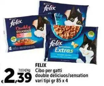 Carrefour Market FELIX Cibo per gatti gr 85 x 4 offerta