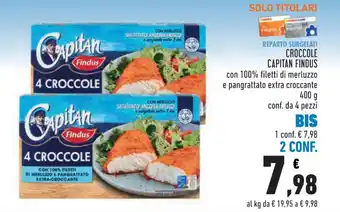 Conad CROCCOLE CAPITAN FINDUS 400 g 4 pezzi offerta