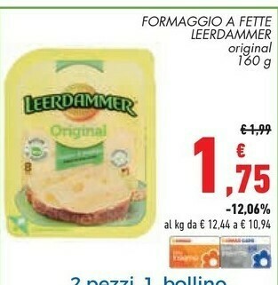 Conad Leerdammer Original 8 Fette 160 G(ml) offerta