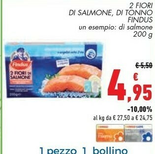 Conad Findus 2 Fiori Di Salmone 200 G(ml) offerta