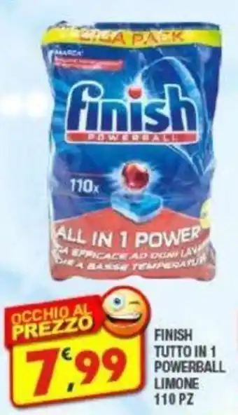 Maury's FINISH TUTTO IN 1 POWERBALL LIMONE 110 PZ offerta
