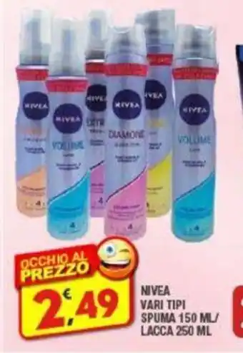 Maury's NIVEA VARI TIPI SPUMA 150 ML/ LACCA 250 ML offerta