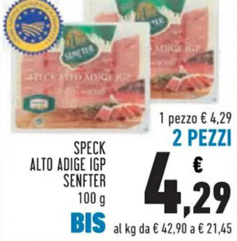 Conad SPECK ALTO ADIGE IGP SENFTER 100 g offerta