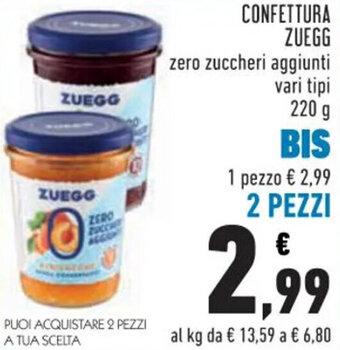 Conad ZUEGG CONFETTURA 220 g offerta