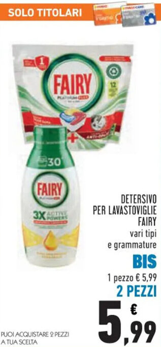 Conad DETERSIVO PER LAVASTOVIGLIE FAIRY offerta