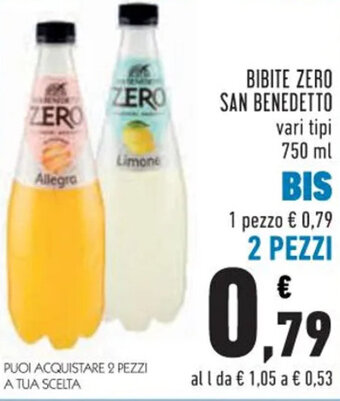 Conad BIBITE ZERO SAN BENEDETTO vari tipi 750 ml offerta