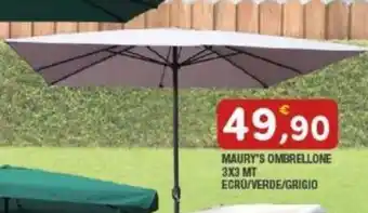 Maury's MAURY'S OMBRELLONE 3X3 ECRU/VERDE/GRIGIO MT offerta
