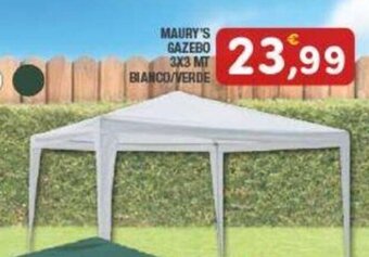 MAURY'S GAZEBO 3X3 MT BIANCO/VERDE