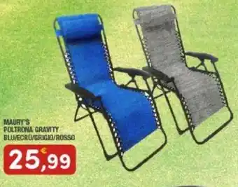 Maury's MAURY'S POLTRONA GRAVITY BLU/ECRO/GRIGIO/ROSSO offerta