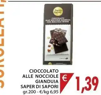 Mercatò Saper di sapori Cioccolato Alle Nocciole 200 G offerta