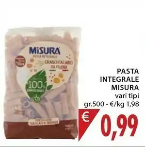 Mercatò Misura Pasta Integrale Fibrextra 500 G(ml) offerta
